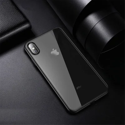 IPAKY Clear PC and TPU Hybrid Shockproof Cover for iPhone XS 5.8 inch - Black