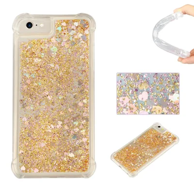 Dynamisk Quicksand stötdämpande TPU-skydd för iPhone 8/7/SE (2020)/SE (2022) 4,7 tum - Guld