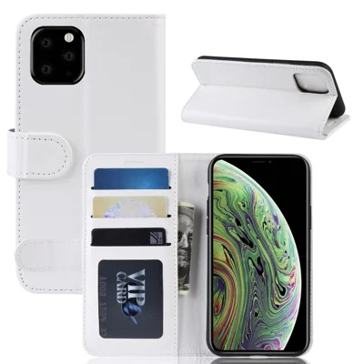 PU Leer Stand Wallet Flip Telefoonhoesje voor iPhone 11 Pro 5,8 inch (2019) - Wit