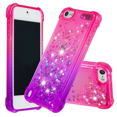 Gradiente Brillo en Polvo Caso TPU Quicksand para iPod Touch (2019) / Touch 6 / Touch 5 - Rosa / Morado