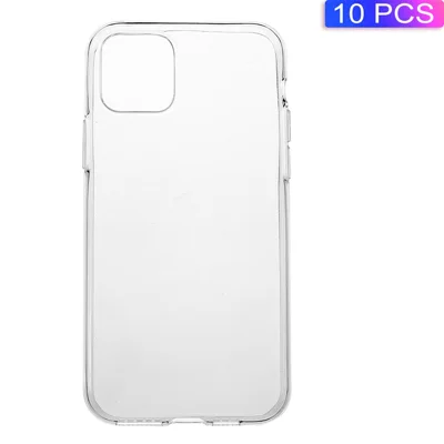 10 ST Transparenta Mjuka TPU Mobilskal för iPhone 11 Pro 5,8 tum (2019) med Antislir Insida