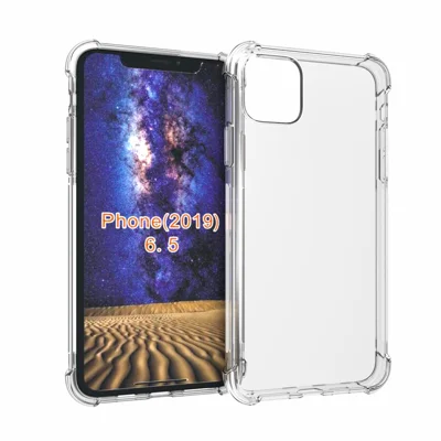 Прозрачный чехол для телефона iPhone 11 Pro Max 6.5 дюйма (2019) с мягкой TPU для амортизации ударов