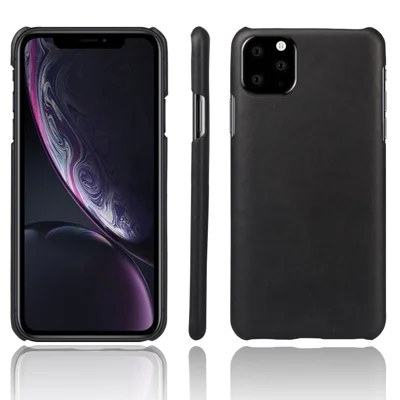Crazy Horse PU Leather Coated Plastic Shell Covering Case for iPhone 11 6.1 inch (2019) - Black