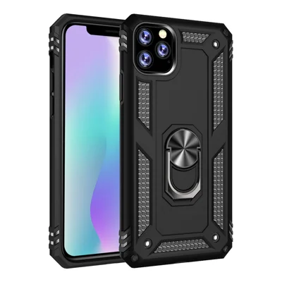 Hybrid PC TPU Kickstand Armor Phone Casing for iPhone 11 Pro Max 6.5-inch (2019) / XS Max 6.5 inch - Black