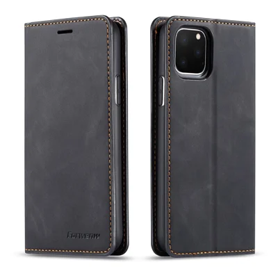 Forwenw Fantasy Серии Silky Touch Кожаный Кожаный Корпус Для IAPPLE IPHONE 11 PRO MAX 6,5 Дюйма (2019) - Чернить