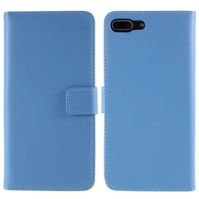 Multiple Colors Genuine Leather Wallet Stand Phone Cover Shell Cell Phone Accessories for iPhone 7 Plus / 8 Plus - Blue