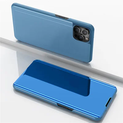 For iPhone 11 Pro Max Flip Leather Cover with Stand Full Body Protective Phone Case - Baby Blue