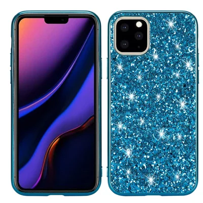 Glittering Sequins Electroplating TPU+PC Phone Shell for iPhone 11 6.1 inch (2019) - Cyan