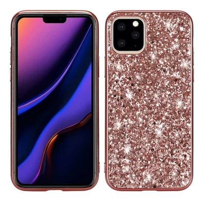 Glittering Sequins Electroplating TPU+PC Phone Shell for iPhone 11 Pro 5.8 inch (2019) - Rose Gold