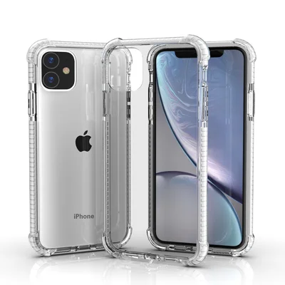 For iPhone 11 6.1 inch Clear Anti-Yellow Shock Absorption Acrylic Protective Phone Case - White