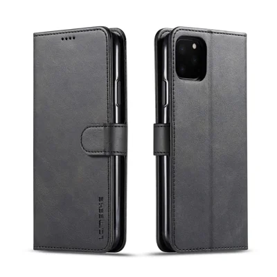 Lc. Imeeke pu Leather Защитный Флип-кошелек Для Iphone 11 Pro Max 6,5 Дюйма (2019) - Черный