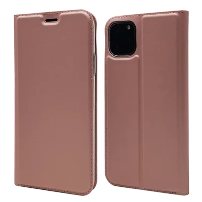 Magnetic Adsorption Leather with Card Slot Case for iPhone 11 Pro 5.8 inch - Rose Gold