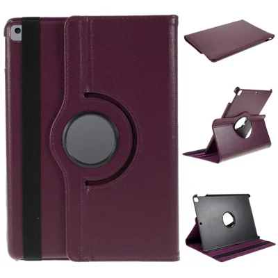 Custodia in pelle per iPad 10.2 (2021) / (2020) / (2019) / Air 10.5 pollici (2019) / Pro 10.5 pollici (2017) con texture a litchi e supporto rotante - Viola