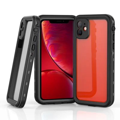REDPEPPER Dot+ Series IP68 Waterproof Case Phone Covering Clear Back for iPhone 11 6.1 inch - All Black