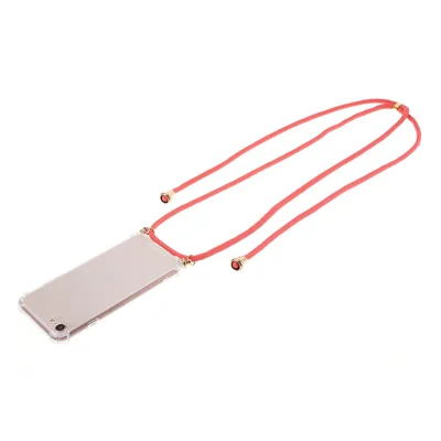 Für iPhone 8/7/SE (2020)/SE (2022) TPU+Acryl+Textilband Sturzsicherungsschale - Rot