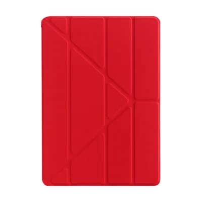 Leather Case for iPad 10.2 (2021)/(2020)/(2019) Origami Stand Tablet Protective Shell - Red