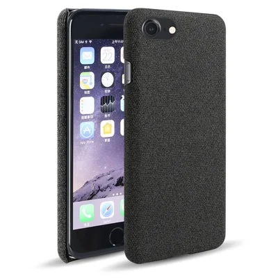Cloth Texture Hard Plastic Case for iPhone SE (2020) / SE (2022) / 7 / 8 4.7 inch - Black