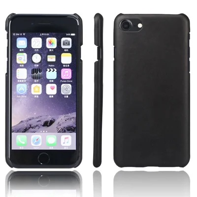 KSQ Crazy Horse PU Lederbeschichtete Hartpc -hülle Für Iphone SE (2020)/SE (2022)/7/8 4,7 Zoll - Schwarz