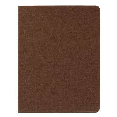 Tablet-Hülle aus PU-Leder mit Stoffstruktur und Standfunktion für iPad Pro 12,9 (2022) / (2021) / (2020) / (2018) – Kaffee