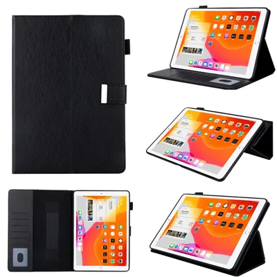 Capa Inteligente em Pele com Suporte e Alça de Mão para iPad Air 11 (2025) / (2024) / Air (2020) (2022) / Pro 11 (2022)(2021) (2020) (2018) - Preto