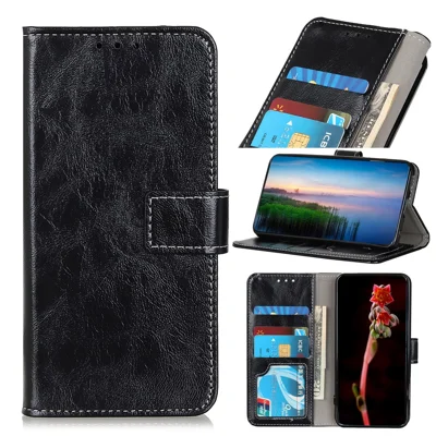 Crazy Horse Skin Leather Unique Case for iPhone 12 mini - Black