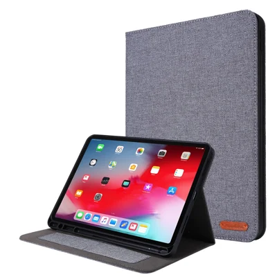 For iPad Pro 11-inch (2022) / (2021) / (2020) Cloth Texture Card Slots Stand Leather Cover - Grey