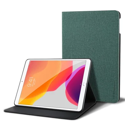 X-LEVEL Canvas Series Cloth Texture Leather Protective Cover for iPad 5/6 / iPad 9.7 2016/2017/2018 - Green