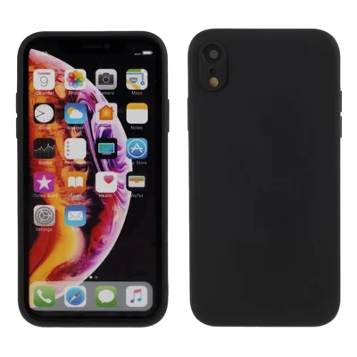 Матовый мягкий силиконовый чехол для сотового телефона iPhone XR 6.1 дюйма - черный