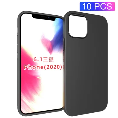 10Pcs/Pack Matte Black TPU Soft Protection Shell for iPhone 12 Pro 6.1 inch
