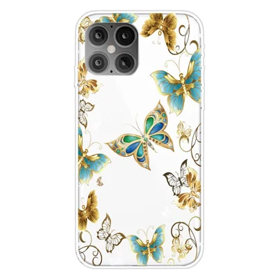 Pattern Printing Soft TPU Shell for iPhone 12 Pro/12 - Butterfly