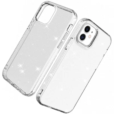 Glitterpulver TPU-telebeskyttelse til iPhone 12 Pro/12 – Transparent