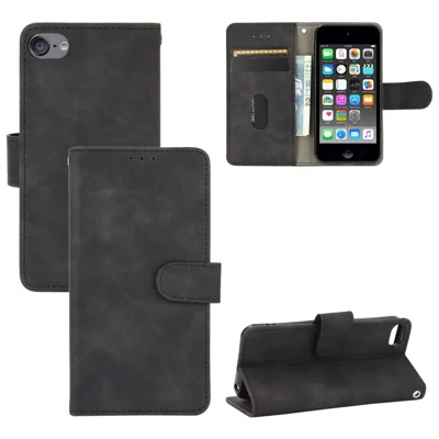 Leather PU de Skin-touch Con Carcasa de Billetera Para Ipod Touch (2019)/6/5 - Negro