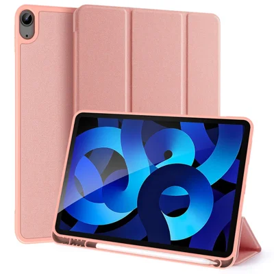 DUX DUCIS DOMO Cover Tablet in Pelle PU con Supporto Tri-Fold per iPad Air 11 (2025) / (2024) / Air (2020) / Air (2022) - Oro Rosa