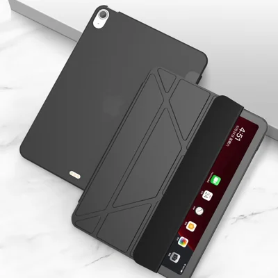Tri-Fold Stand TPU + Leather Tablet Cover for iPad Air 11 (2026) / (2025) / (2024) / Pro 11 (2018)//Air (2022) / Air (2020) - Black