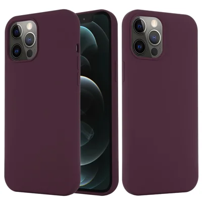 Magnetic Absorption Liquid Silicone Cell Phone Cover [Support Magnetic Wireless Charge]  iPhone 12 Pro Max Magnetic - Wine Red