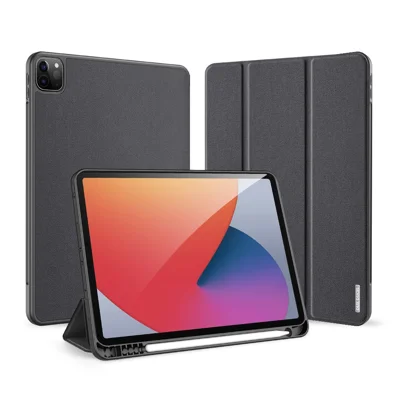 DUX DUCIS Tri-fold Stand Design Business Style Tablet Protective Case with Pen Slot for iPad Pro 11-inch (2022) / (2021) / (2020) - Black