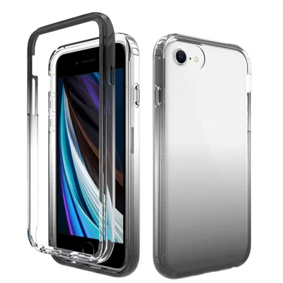 High Transmittance Hybrid Phone Case Cover for iPhone 6 4.7-inch / 7 4.7 inch/8 4.7 inch/SE (2020)/SE (2022) - Black