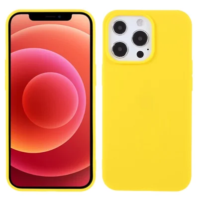 For iPhone 13 Pro 6.1 inch Slim Surface Layer Smooth Matte Soft Flexible TPU Cover - Yellow