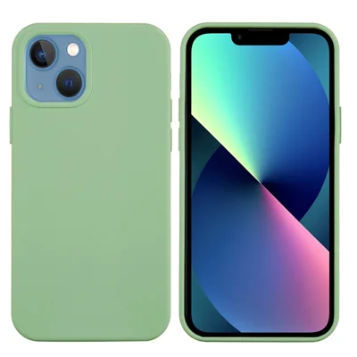 Чехол для iPhone 13 mini из жидкого силикона, защитный задний корпус - мятно-зеленый