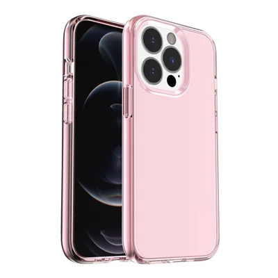 Anti-scratch Transparent PC+TPU Phone Back Case for iPhone 13 Pro 6.1 inch - Pink
