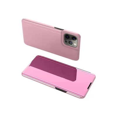 For iPhone 13 Pro Max Flip Leather Cover with Stand Full Body Protective Phone Case - Rose Gold