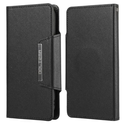 Leather Wallet Phone Cover Case with Detachable Inner for iPhone 13 Pro 6.1 inch - Black