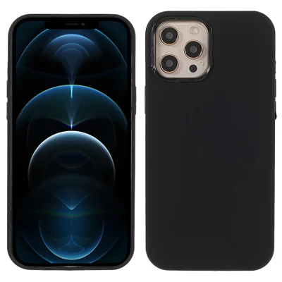 Soft Touch Solid Silicone Full-Body Protective Case for iPhone 12 Pro Max 6.7 inch - Black