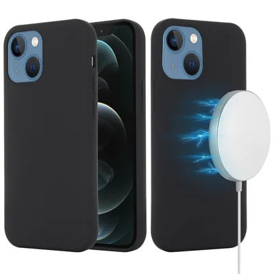 For iPhone 13 Cover Compatible with MagSafe Liquid Silicone Phone Case - Black