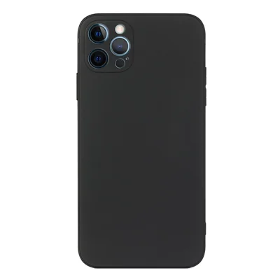 Slim Precise Cutout Ultra Soft TPU Straight Edge Shockproof Protective Case for iPhone 13 Pro Max 6.7 inch - Black