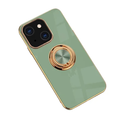 Зеркальная Поверхность Гальванизации Anti Fall TPU Cope Cope Cope Cays с Kickstand Для Iphone 13 Mini 5,4 Дюйма - Зеленый