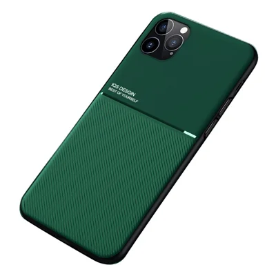Imprinted Shockproof Phone Case TPU + PU Leather Coated Protective Cover for iPhone 12 Pro 6.1 inch - Green