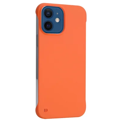 ENKAY HAT PRINCE for iPhone 12 mini 5.4 inch Matte Solid Color Hard PC Rubberized Anti-fall Phone Case Shell - Orange