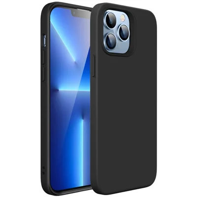 ESR Cloud Series Phone Case for iPhone 13 Pro 6.1 inch, Hard PC Soft Liquid Silicone Drop Protective Cover with Anti-Scratch Microfiber Lining - Black
