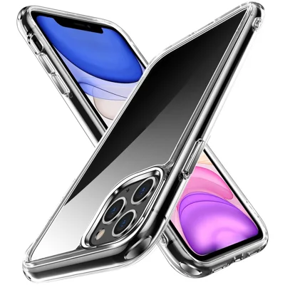 Elektropläterad kristallklar TPU + PC hybridmobilsax för iPhone 11 Pro 5,8 tum, slank och lättviktig mobilaccessoar